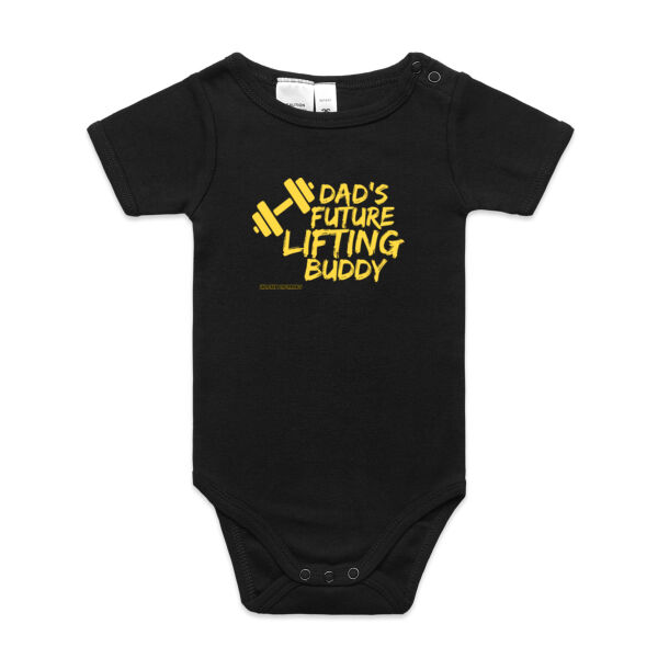 Dad's Future Lifting Buddy Yellow Onesie  Thumbnail